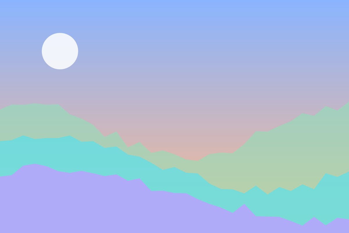 Blue sky over soft hills